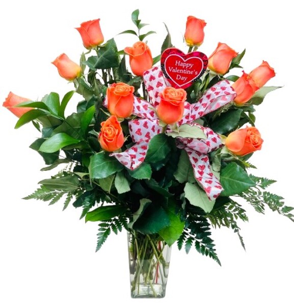 The Valentine Dozen Orange from Rees Flowers & Gifts in Gahanna, OH