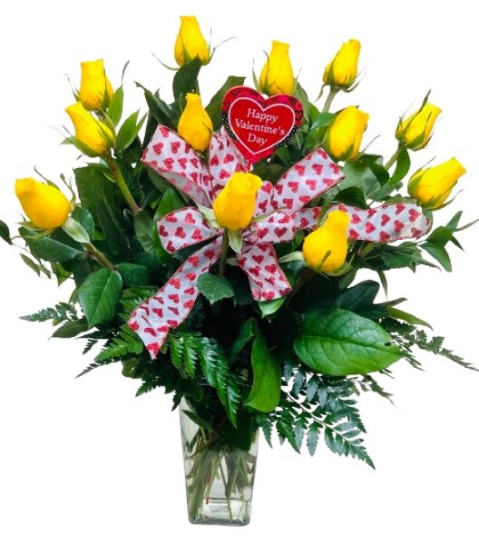 The Valentine Dozen Yellow from Rees Flowers & Gifts in Gahanna, OH